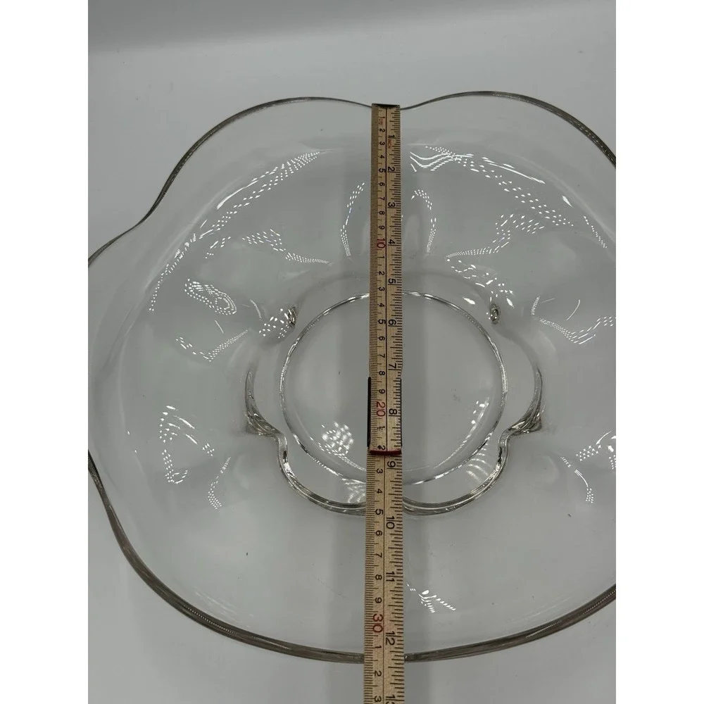 Glass Round Flower Shaped‎ Serving Bowl/Platter
